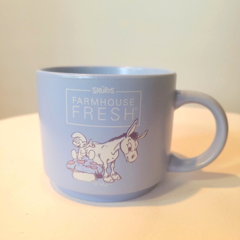 Smurfs Smurfy Day to Save Pastel Baby Blue Coffee Mug